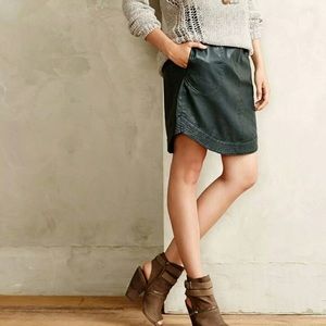 Rounded Vegan Leather Skirt